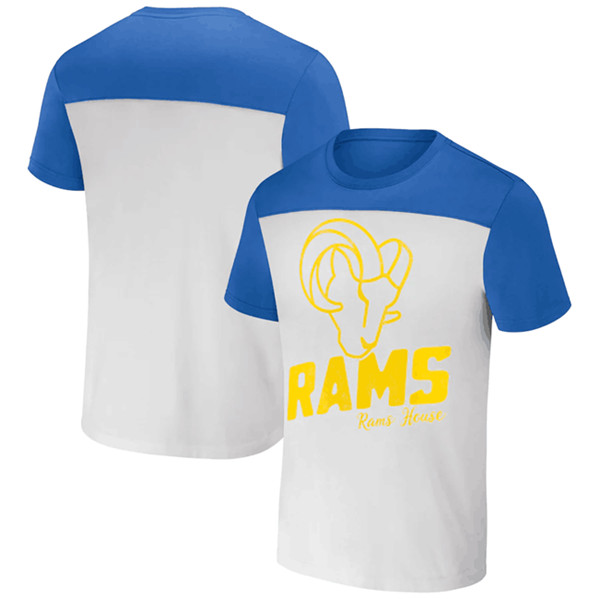Men's Los Angeles Rams Cream/Blue x Darius Rucker Collection Colorblocked T-Shirt